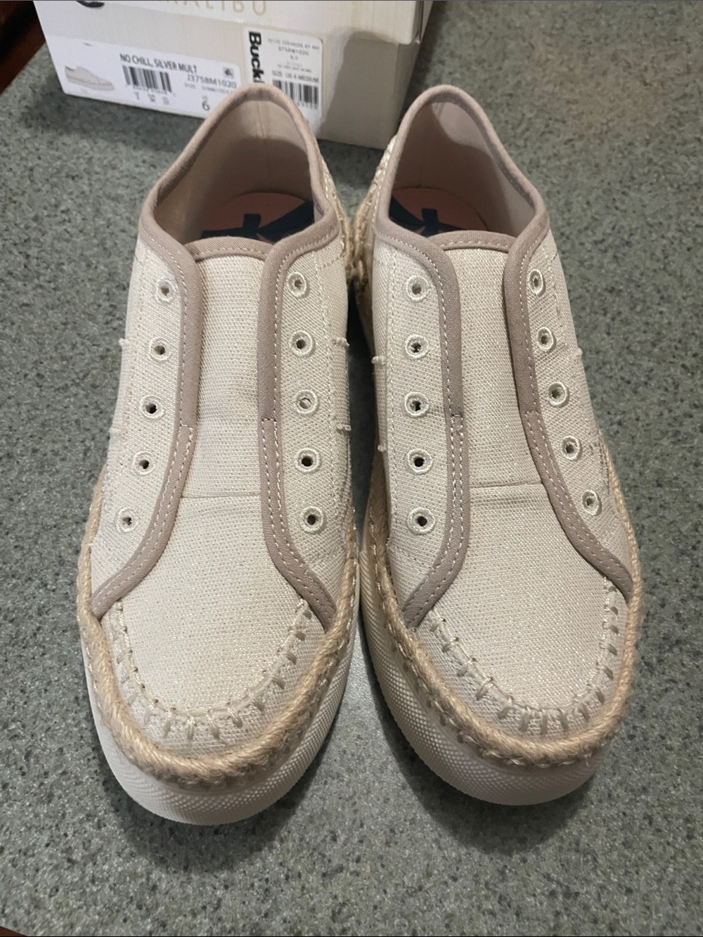 BNWT Ladies Blowfish Slip-On Canvas Espadrille Sneakers in Beige sparkle shoes